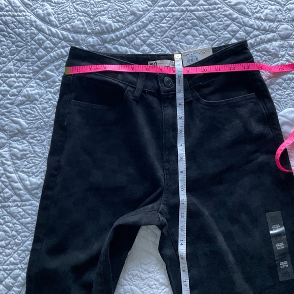 SO Jeans High-Rise Stretch Straight Juniors Size 5 Black Checkers Pattern - Picture 12 of 14